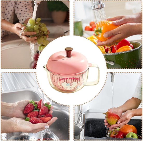 Saladecentrifuge Keuken - Fruitdroger - Maaltijd Voorbereiding - Eén-druk Rem Bediening - 21 x 17 cm - Geel — afbeelding 5