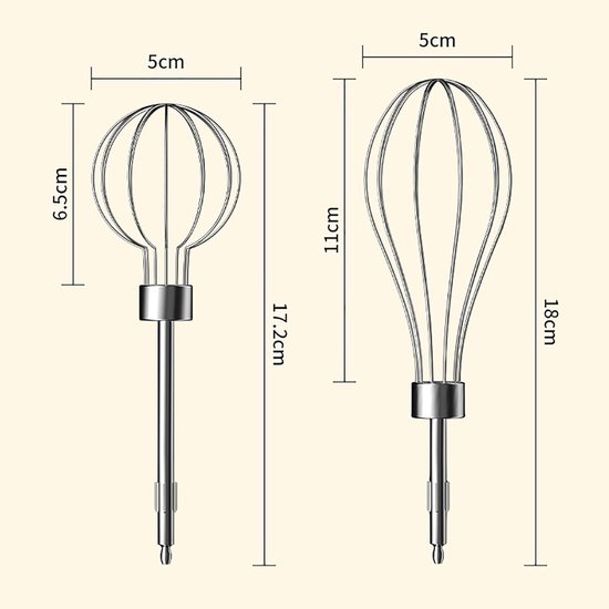 Elektrische Handmixer - Draadloze Garde - Koken en Bakken - 3 Snelheidsstanden - 2 Afneembare Gardes - Zwart — afbeelding 2