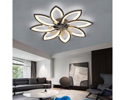 Plafondventilator met Verlichting – LED Dimbaar – Stil – Omkeerbaar – Afstandsbediening – 72W Zwart