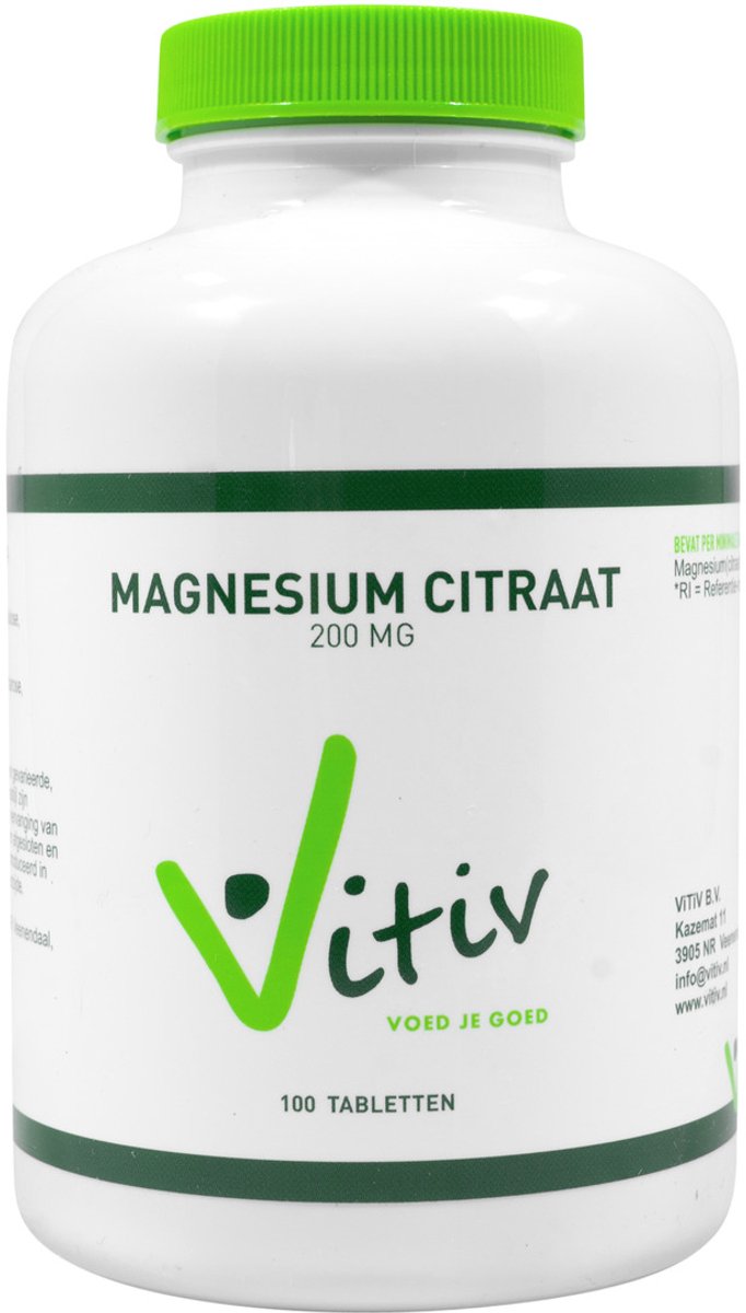 Vitiv Magnesium citraat 200mg 100 Tabletten