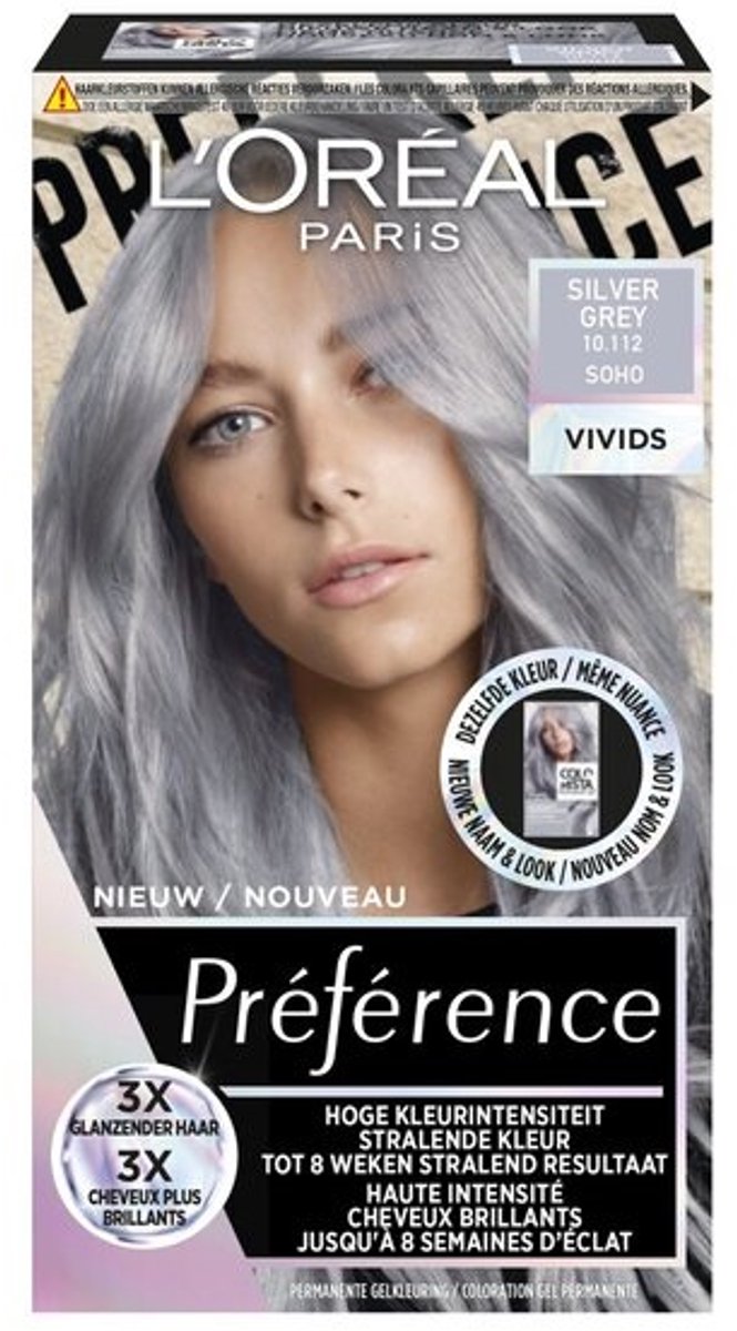 L'Oréal Preference Vivids Haarkleuring 10.112 Silver Grey