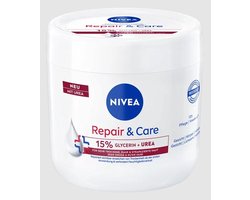 NIVEA Repair & Care Ureum Bodycrème - 18% Glycerine + UREA + Vitamine B5 - Barrière Crème voor Zeer Droge en Gebarsten Huid - 400 ml