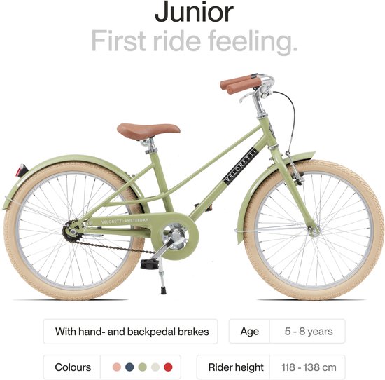 Veloretti Junior Kinderfiets - 20 inch - Groen - 5-8 jaar van Veloretti — afbeelding 3