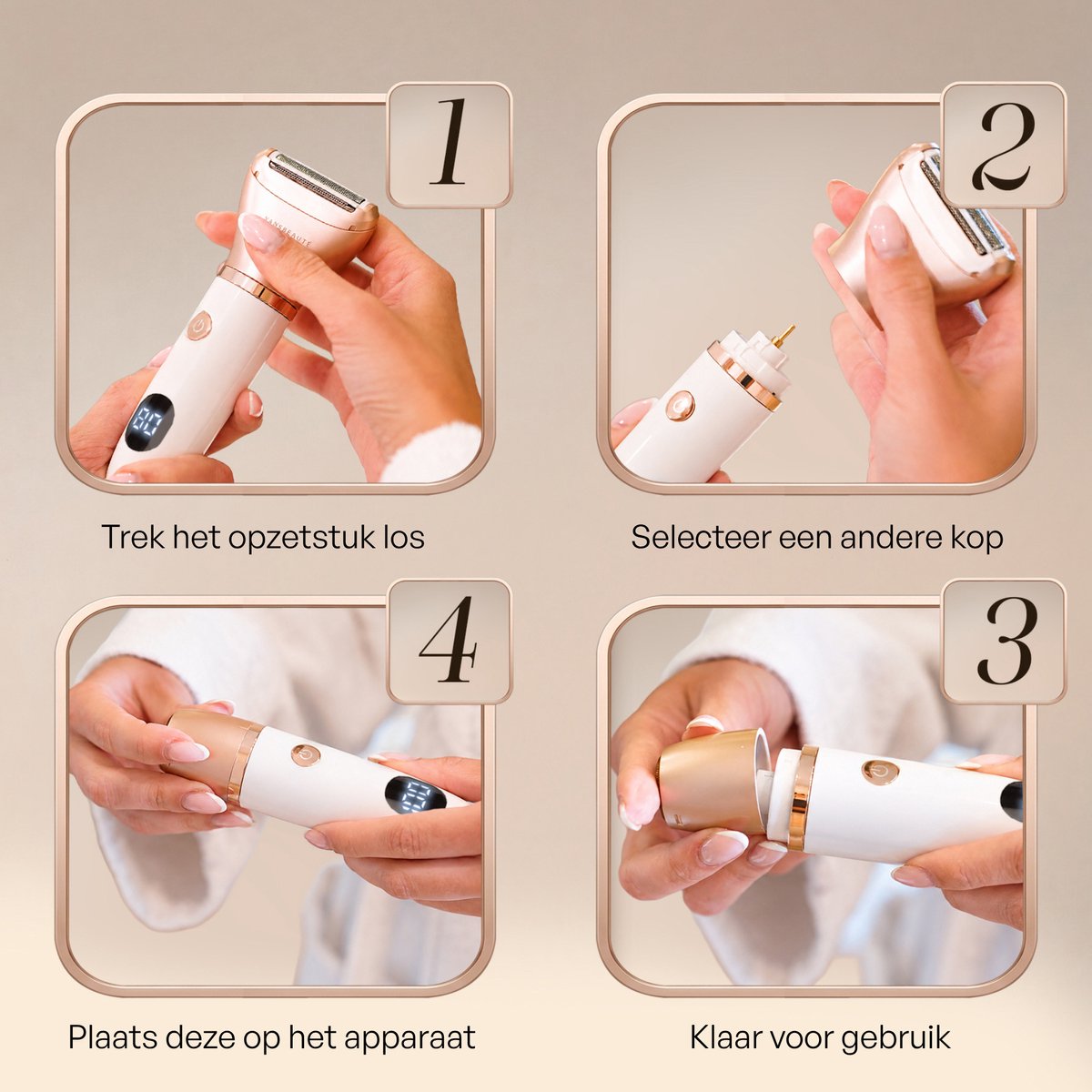 Sansbeauté 2-in-1 Ladyshave met Display - Gezicht thumbnail 2