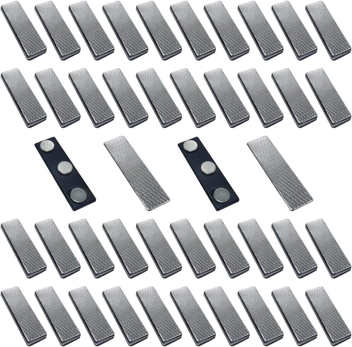 50 Stuks Zelfklevende Magnetische Naamlabels - Badge Houder voor Bedrijven, ID Kaarten en Personeelsidentificatie, 45x13mm