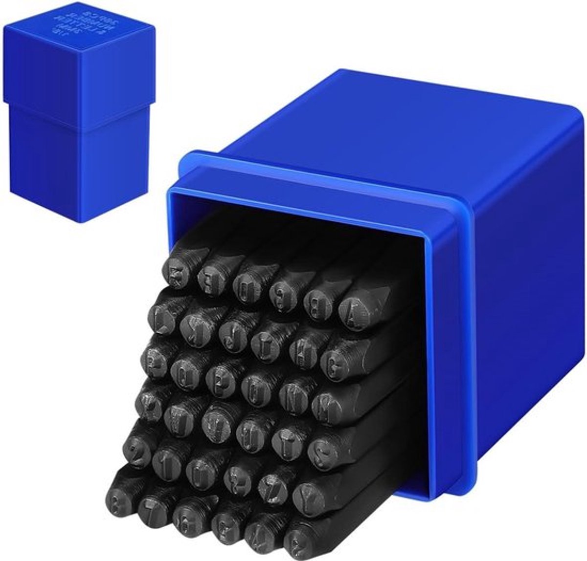 Metalen stempelset 36-delig voor cijfers en letters van - Inovra Plus