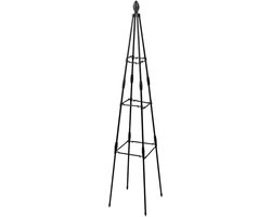 Tuinlatwerk - Klimplantsteun Groeirek - Planten Ondersteunen - Ruimtebesparend Verticaal - 25 x 120 cm - Zwart