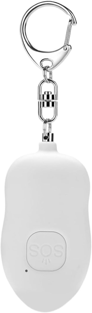 Persoonlijk Alarm - Veiligheidsapparaat Sirene - Persoonlijke Veiligheid - 130dB Sirene LED - 8.1x4.9x3.2 cm - Wit
