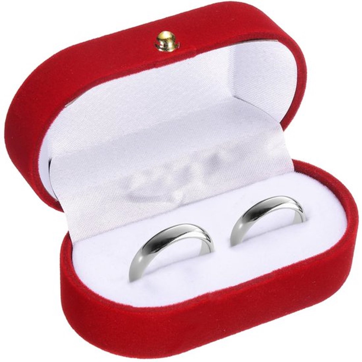 Dailygoody - Fluwelen ringdoos - Reis-sieradenkoffer - Compact - Rood