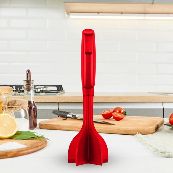 Hamburgerhakselaar - Keukengerei - Maaltijden Bereiden - Ergonomische Handgreep - 25 cm - Rood — afbeelding 5