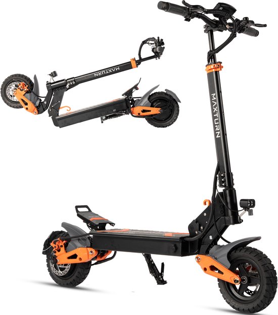 MAXTURN X1 - Elektrische Step – 749Wh Batterij – 50km Actieradius – 500W Motor – NFC Sleutel/Wachtwoord – 10" Tubeless Banden – Voor- en Achter Schijfremmen – Opvouwbaar & Lichtgewicht – Richtingaanwijzers Links/Rechts
