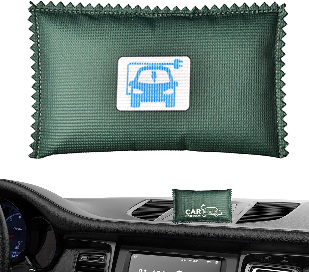 Ontvochtiger Zakken - Vochtabsorberend - Auto Interieur - Actieve Silicagel - 13x8cm - Grijs