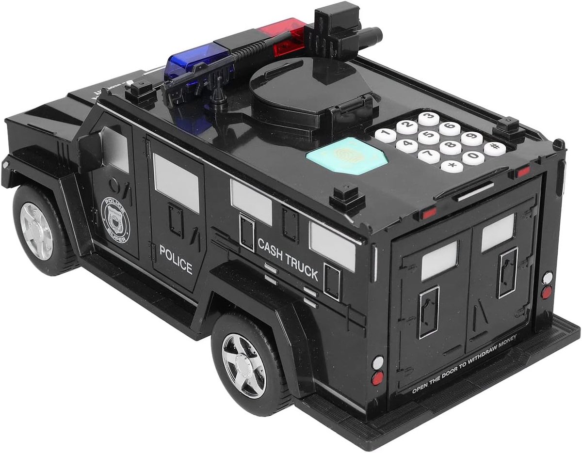 Gepantserde Auto Spaarpot - Elektronische Kluis - Geld Leren Besparen - Automatische Wachtwoordfunctie - 31x15x15 cm - Grijs