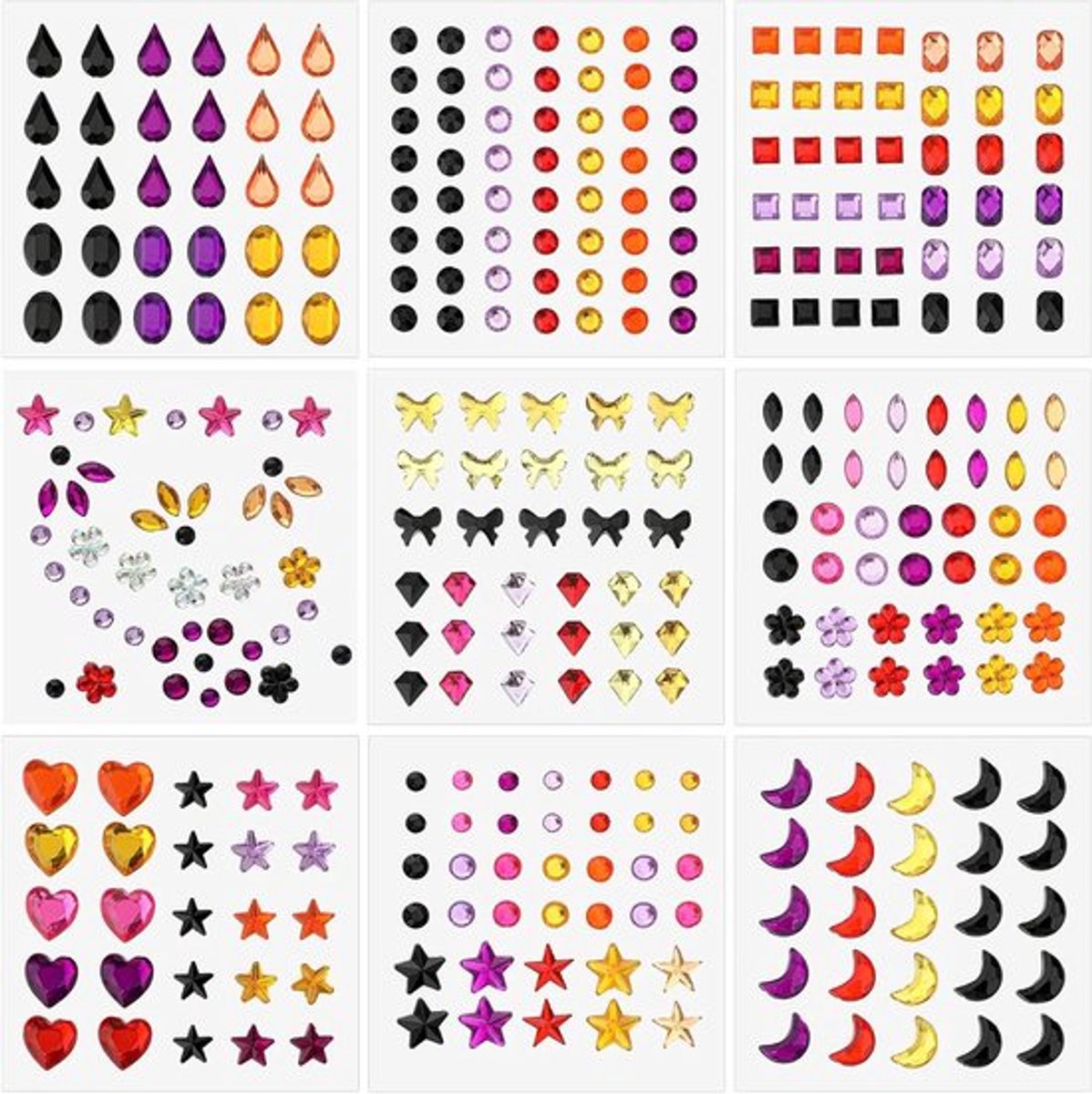 Edelstenen stickers 270+ stuks tijdelijke tatoeages - Allecto Plus