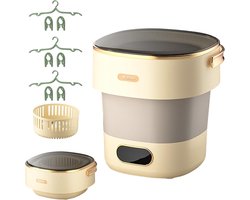 Mini wasmachine - Opvouwbaar model - Reizen en thuis - Met centrifuge - 15 liter - Grijs-wit