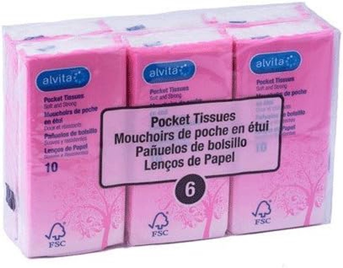 Zakdoekjes Pakket - Papieren zakjes - Voor onderweg - Zacht en sterk - 6 pakken - Wit