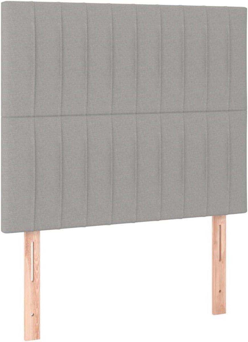 Hoofdeinde Lichtgrijs - Bedachterwand Stof - Comfortabel Lezen - In Hoogte Verstelbaar - 80 x 118/128 cm - Lichtgrijs