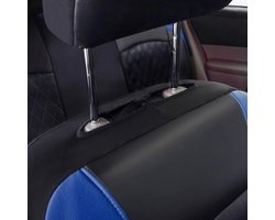 Autostoelhoezen Set - Stoelbekleding Bescherming - Auto Interieur - Waterdicht PU Leer - 9-delig - Donkerblauw