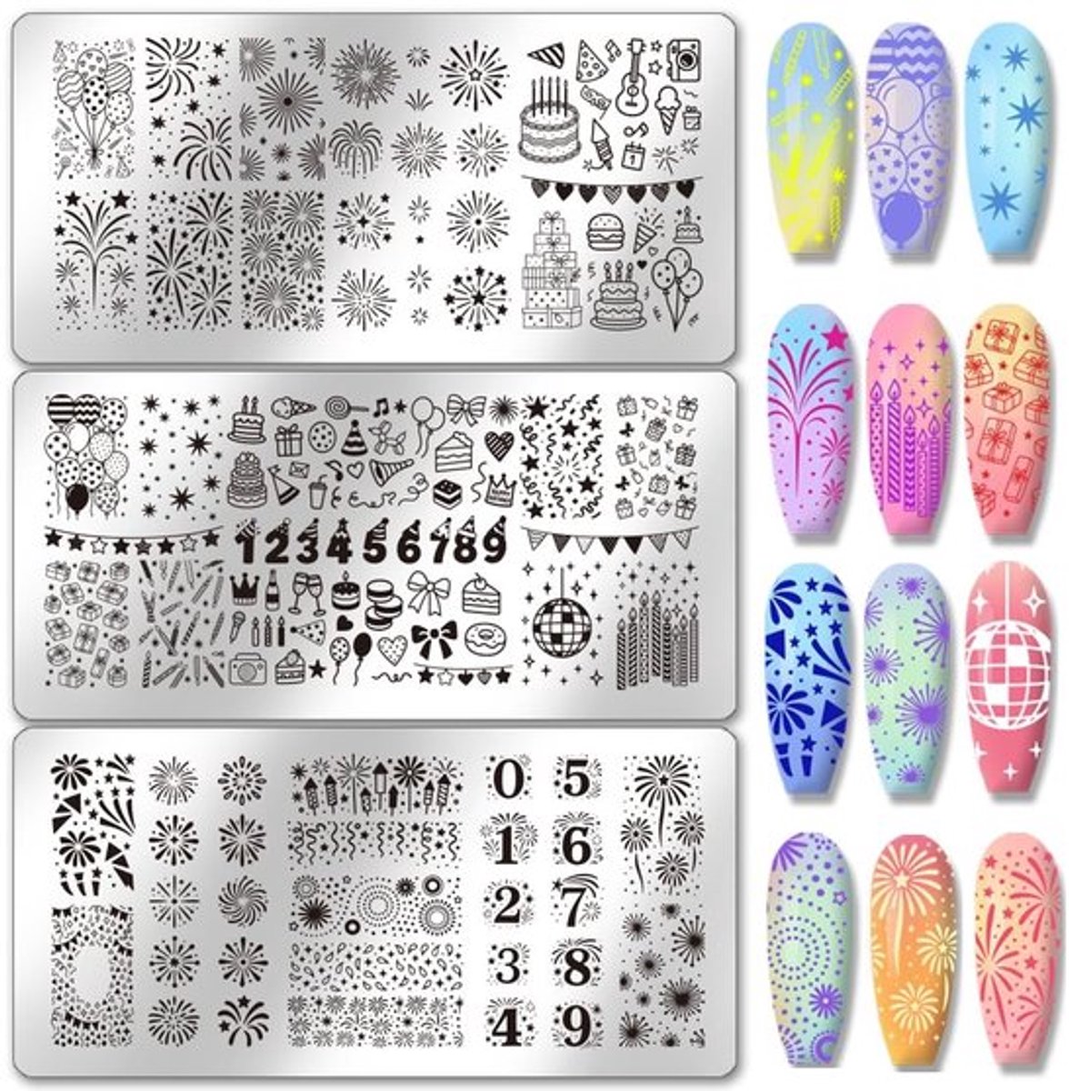 MTTProducts - 3 verjaardagsfeestnagelpatronen