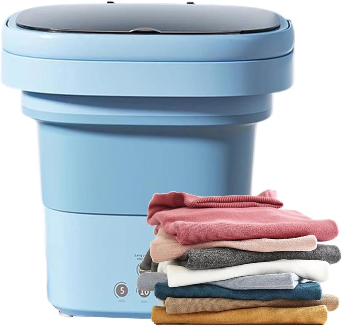 Draagbare Wasmachine Mini Wasmachine Reizen en Kleine Huishoudens Opvouwbaar en Compact 6 Liter Blauw