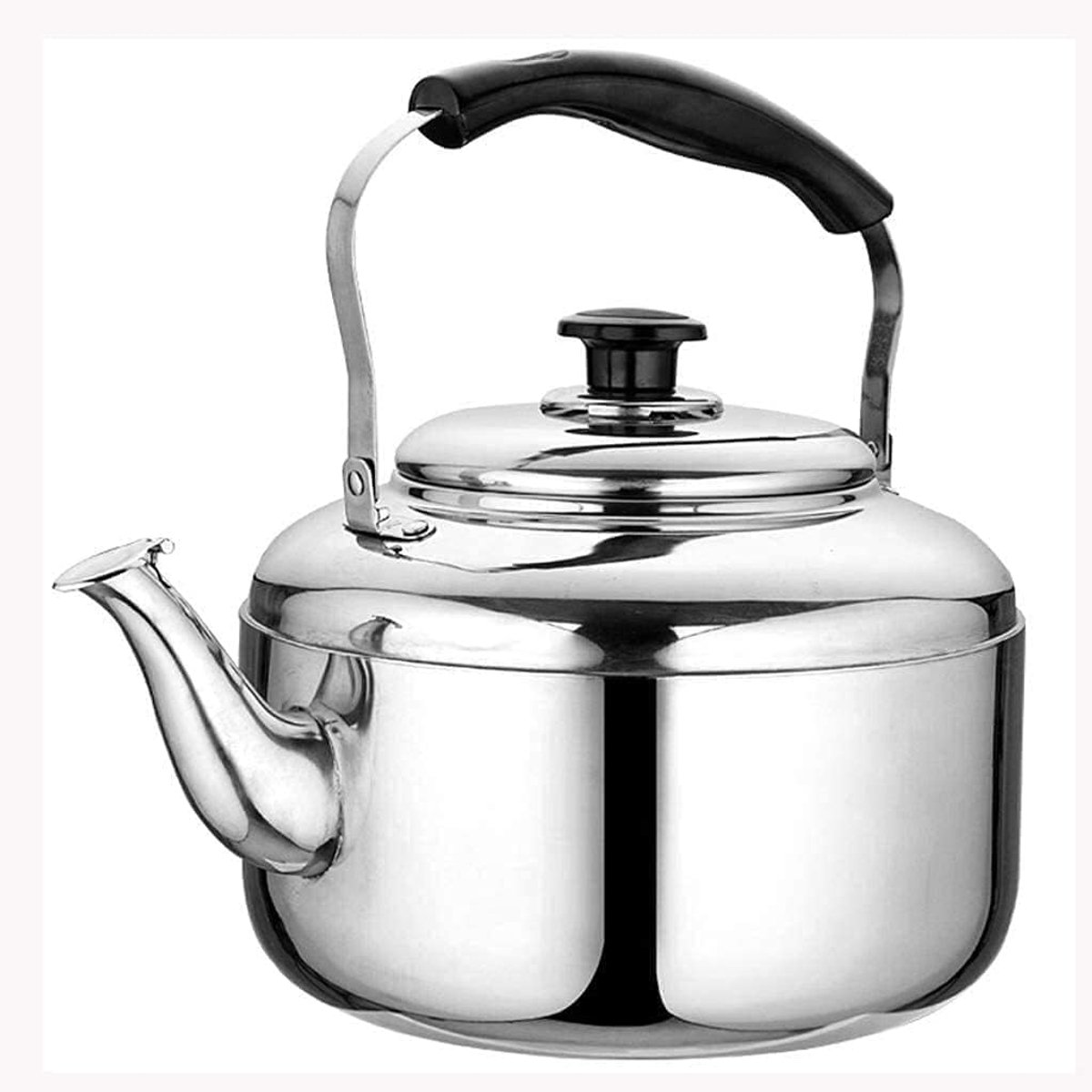 Kookplaat Ketel - Theepot Camping Ketel - Water Koken - Gelijkmatige Warmteverdeling - 10L - Zilver