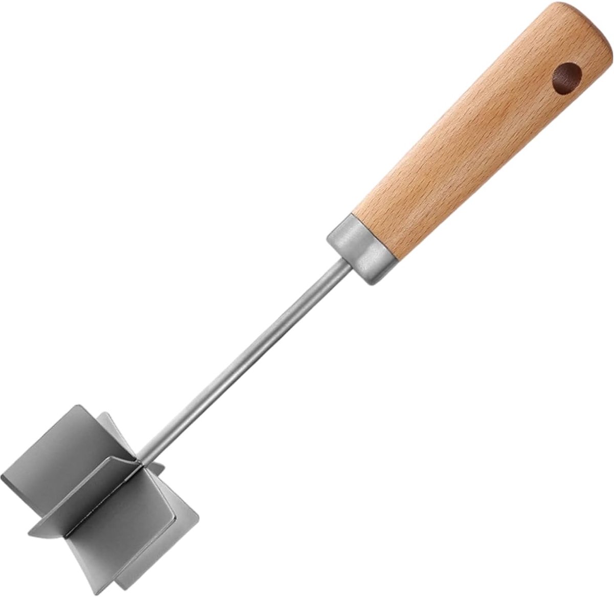 Gehakt Hakker Vleesmolen Stamper Maaltijd Voorbereiding Roestvrij Staal 28 x 7.5 x 7.5 cm Zilver