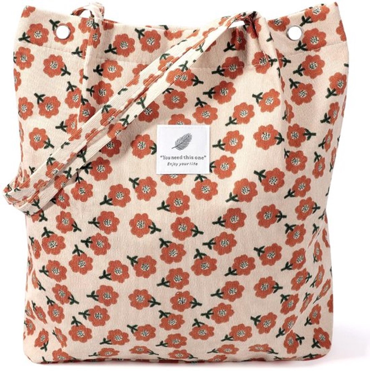 Tote bag voor dames - korduroy - dailygoods - schoudertas