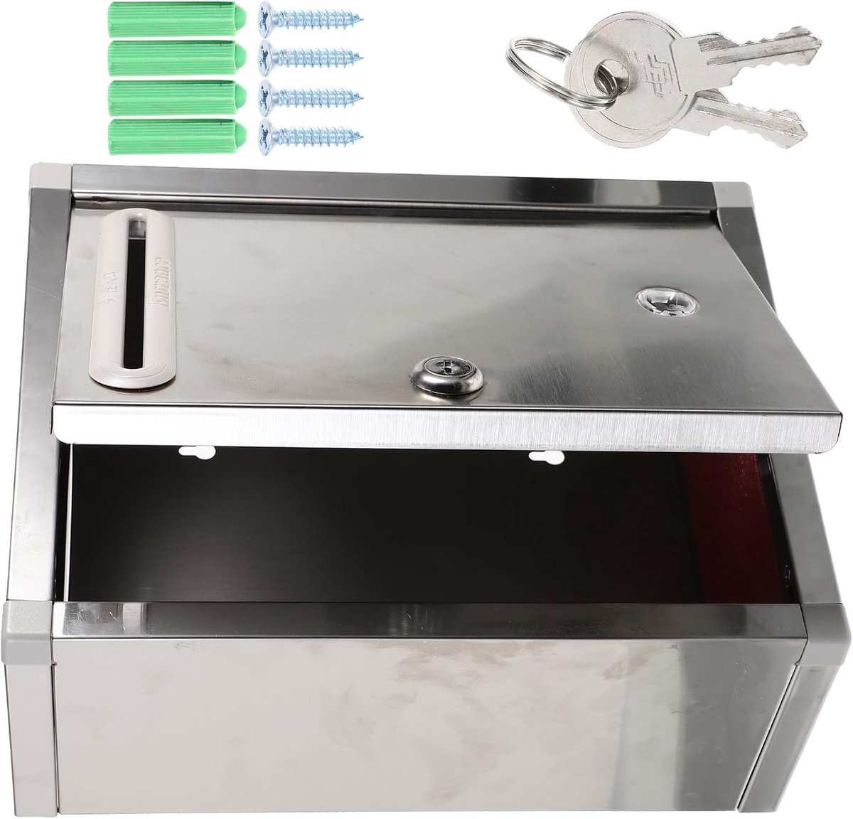 Afsluitbare Brievenbus - Wandbrievenbus - Post Ontvangen - Roestvrij Staal - 27x21x11 cm - Zilver