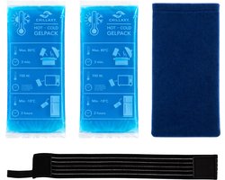 Chillaxy Coldpack – Icepack – 4 delige set met Zachte Hoes & Elastische Band – Coolpack, IJspack, Gelpack – Koud Compress Herbruikbaar