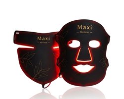 Maxi Meilleur® Pro Series full set - led masker & decolleté lichttherapie – uw verbeterde anti aging routine met lichttechnologie - Red Light Therapy (rood & infrarood licht) - LED Gezichtsmasker & Decolleté Black