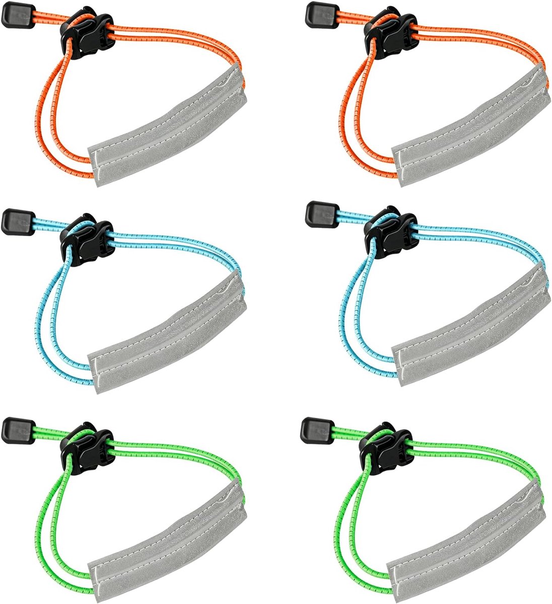 Fietsclips - Broekclips - Veilig Fietsen - Reflecterende Strips - 3 Paar - Meerkleurig