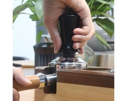 Koffie Tamper - Espresso Aanstamper - Perfecte Espresso - Constante Druk Veer - 51mm Diameter - Zwart