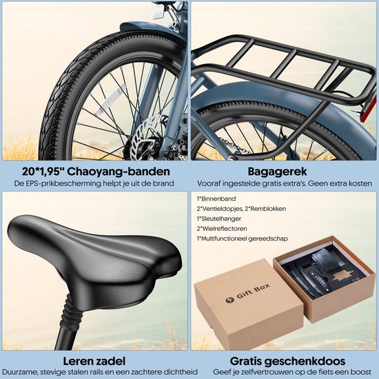 FAFREES F20 Light Opvouwbare Elektrische Fiets - 36V 20Ah Accu, 100km Bereik, 20" Banden, 7-Speed Shimano Grijs van FAFREES — afbeelding 3