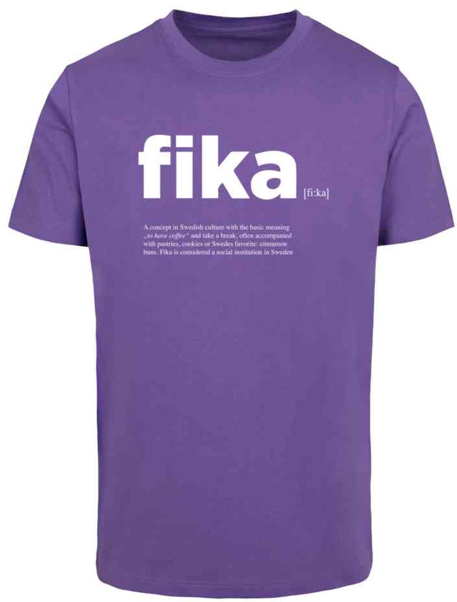 Mister Tee Fika Definition Round Neck Heren Tshirt XXL Paars