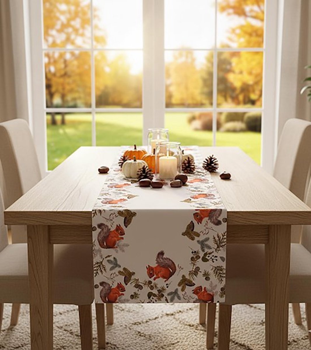Allecto - Tafelloper - Herfstdecoratie - Onderhoudsvriendelijk - Eekhoorn in het
