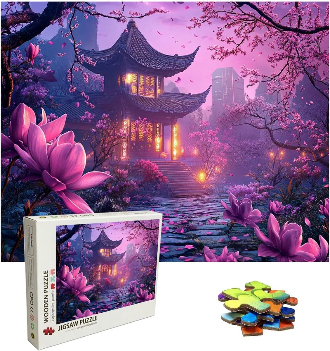 Houten Legpuzzel - Grote Puzzel - Ontspanning Thuis - 5000 Stukjes - 156 x 105 cm - Bloemen Thema