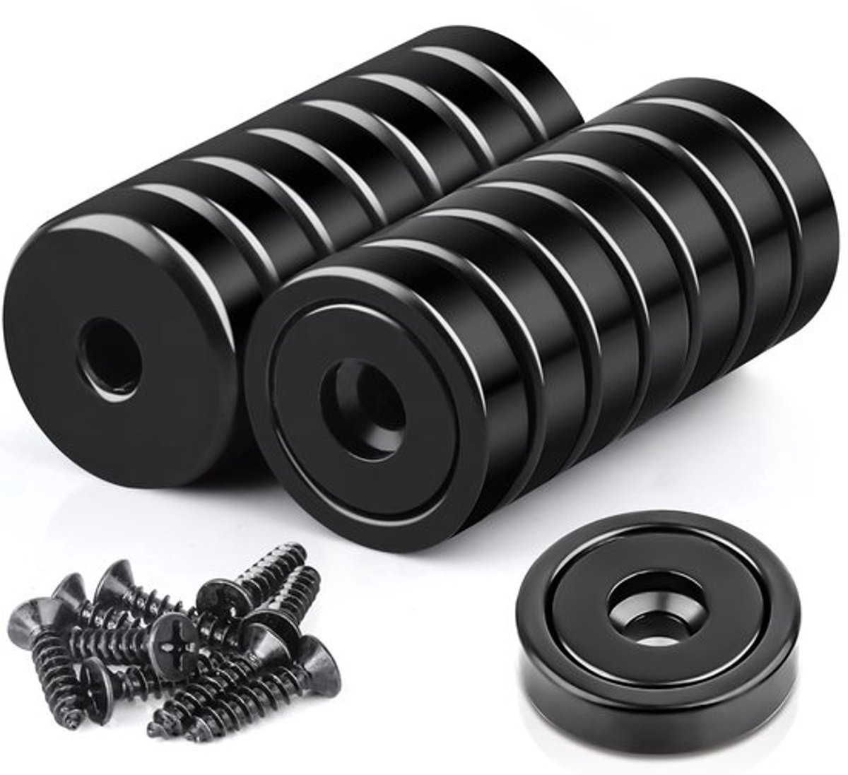 Virtubuy - Neodymium Magneten - Extra Sterk - 15 Stuks - 20 mm met Schroefgat