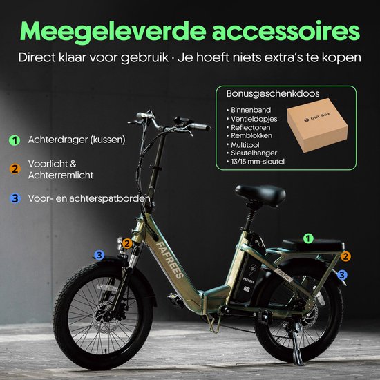 Fafrees F20 Flex Elektrische Vouwfiets - 20 Inch - Torque Sensor - 250W Motor - 36V 20Ah Lithium Accu - Actieradius tot 120km - Shimano 7 Versnellingen - E-bike Heren & Dames van FAFREES — afbeelding 3