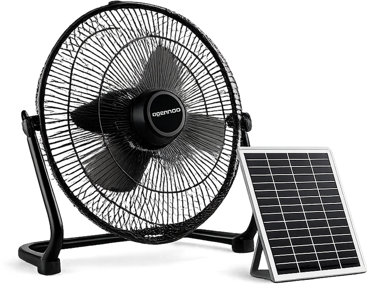 Lifero Vloer Ventilator met Zonnepaneel - Ventilatoren 3 Standen - Zonne-energie Vloerventilator - Koelventilator - Ventilatie