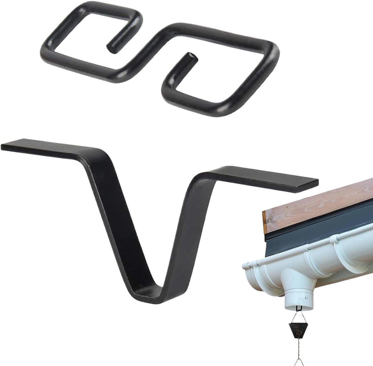 Regenketting Clip - Dakgoot Vanger - Waterafvoer Sturen - Verfijnde V-vorm - 16 x 8 x 4 cm - Metaal