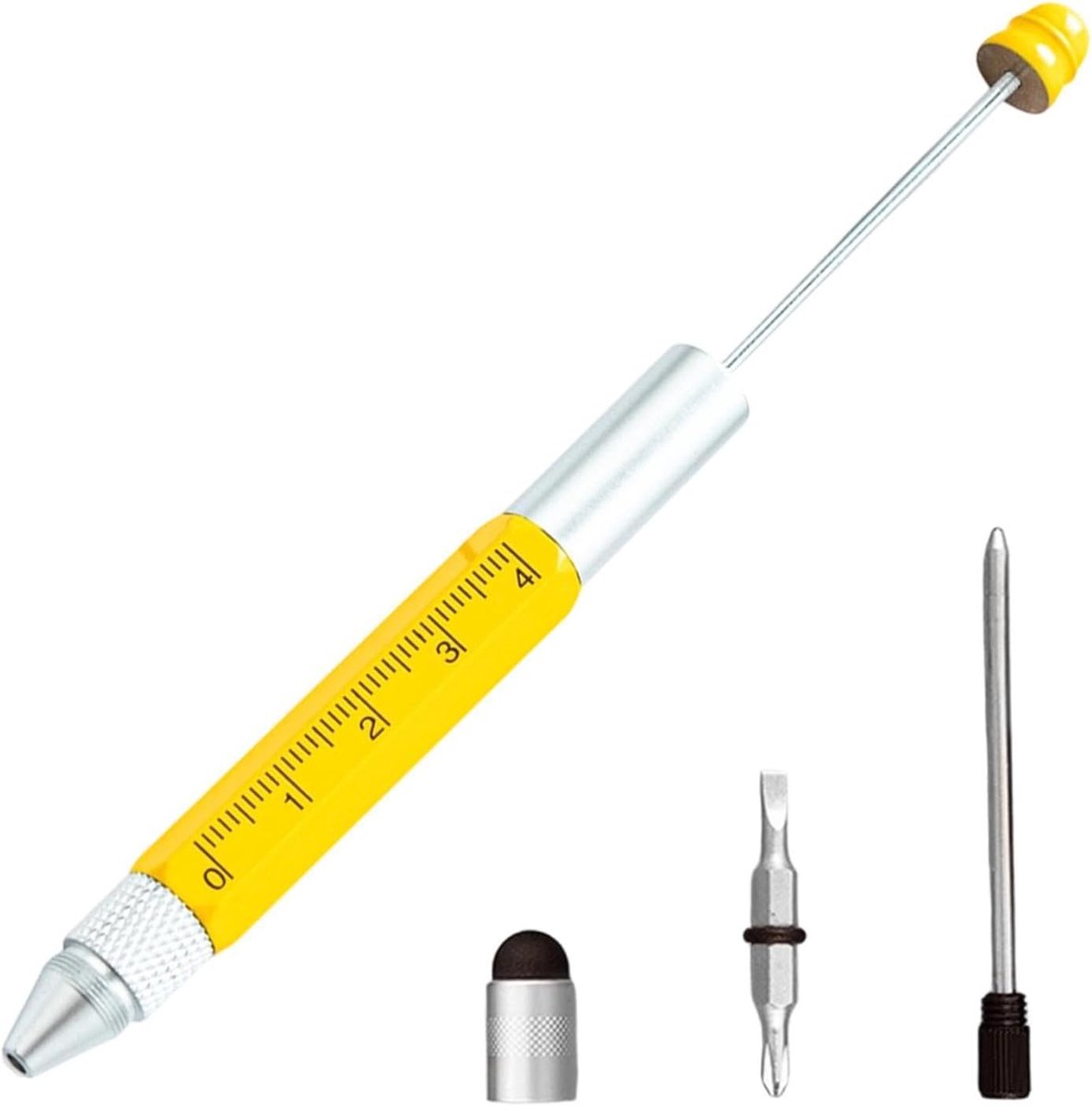 Gereedschapspen - Multifunctioneel gereedschap - Knutselen en repareren - Met schaalverdeling - 166 cm - Geel