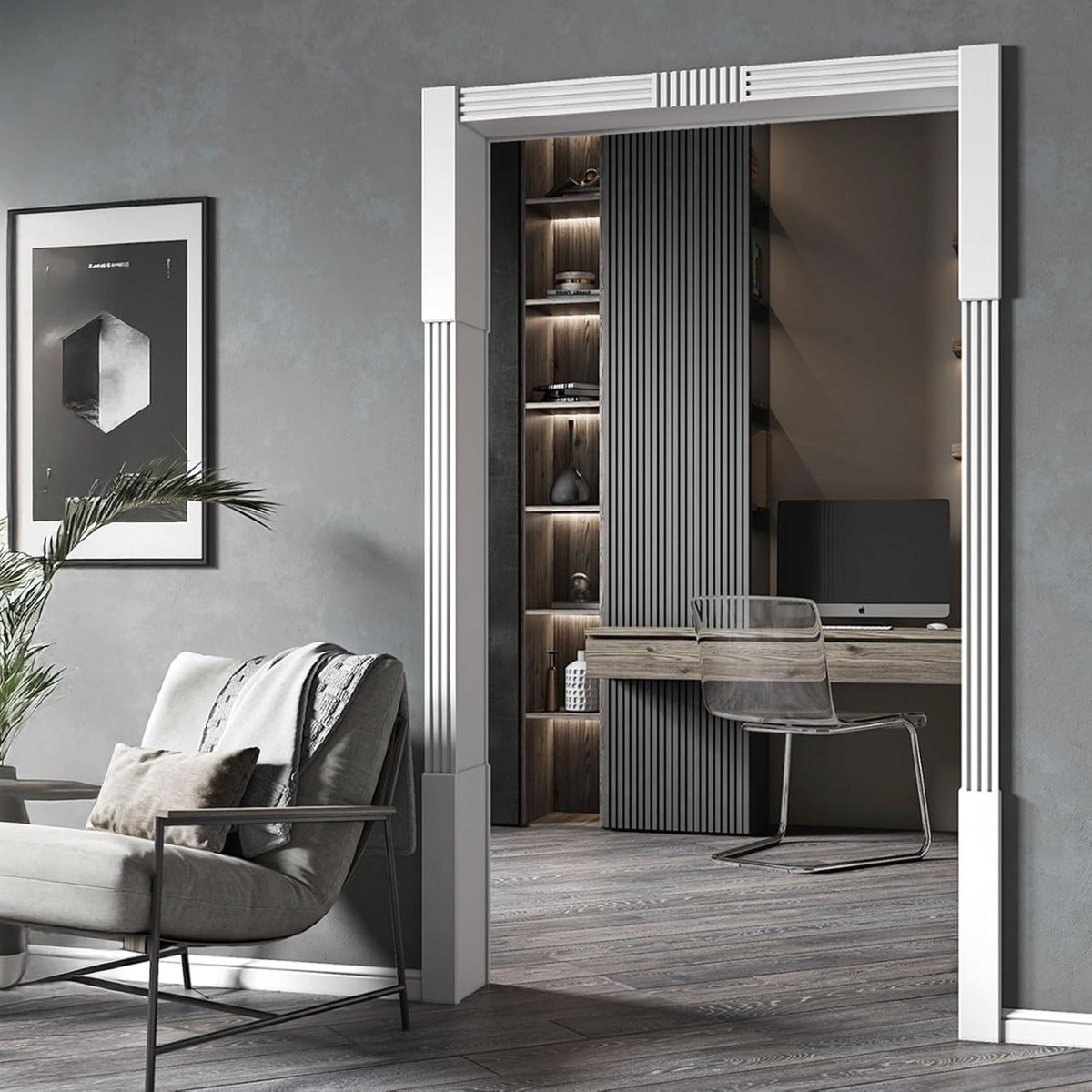 Witte Doorgangskader - Deurkozijn zonder deur - Ruimtes verbinden - Gelamineerd MDF - Tot 120cm breed - Wit