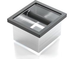 Koffie Knock Box - Espresso Afvalbak - Koffiedik Verwijderen - Aanrecht Montagedesign - 19.3 cm - Zilver