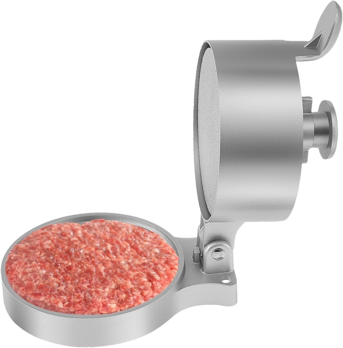 Burger Pers - Patty Maker - Vlees Drukken - Anti-aanbaklaag - 19 x 13 x 11 cm - Zilverkleurig