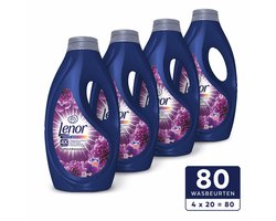 4 x Lenor Vloeibaar Wasmiddel - Color Amethyst Bloemendroom- 4 x 20 Wasbeurten