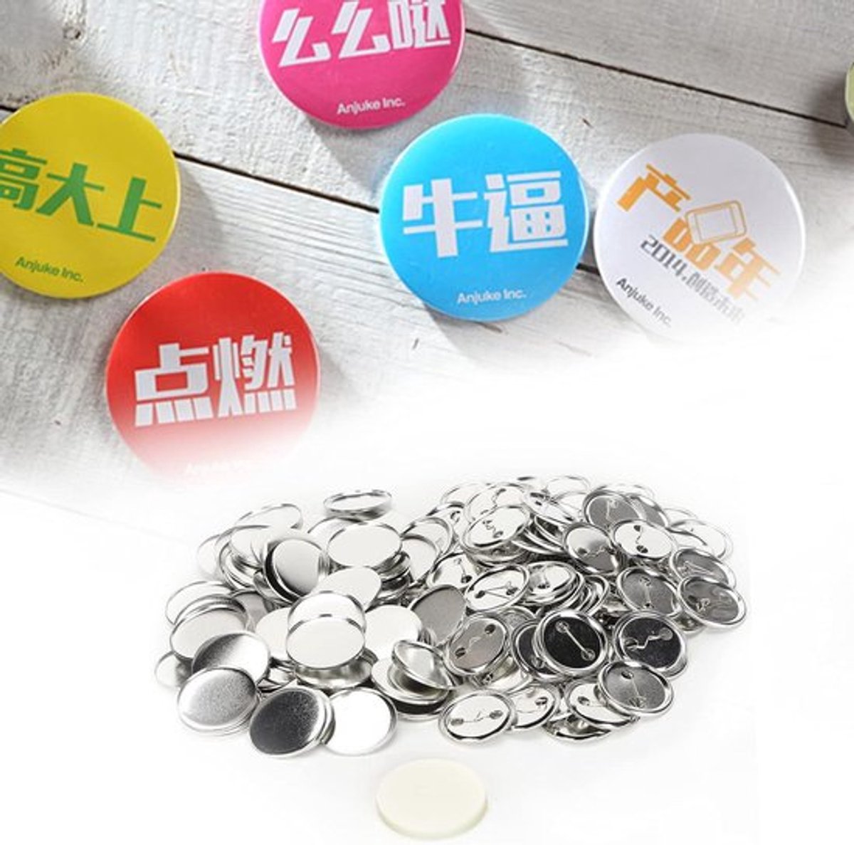 Allecto Plus - Ronde Veiligheid Badge - Blanco Pin Button 100 stuks