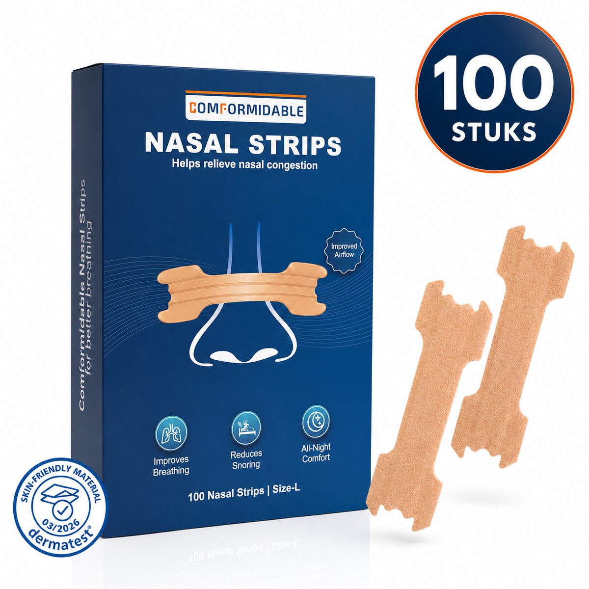 Comformidable Neusstrips Maat L productafbeelding