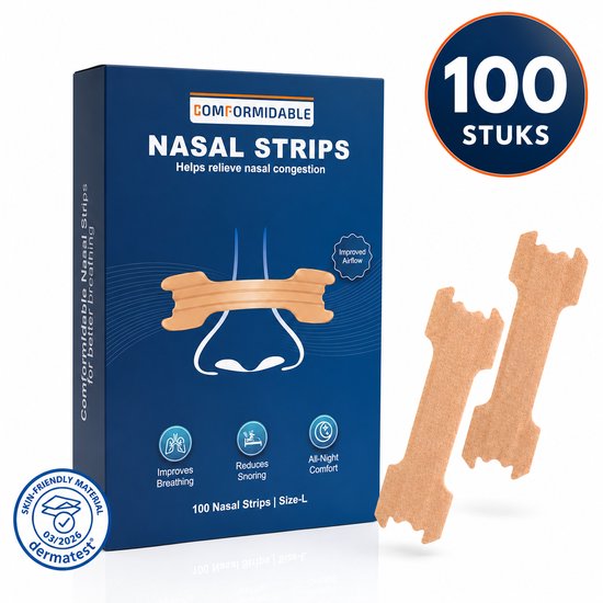 Comformidable® Neusstrips 100 stuks – Anti Snurk - Neuspleisters - neusspreider - Snurken