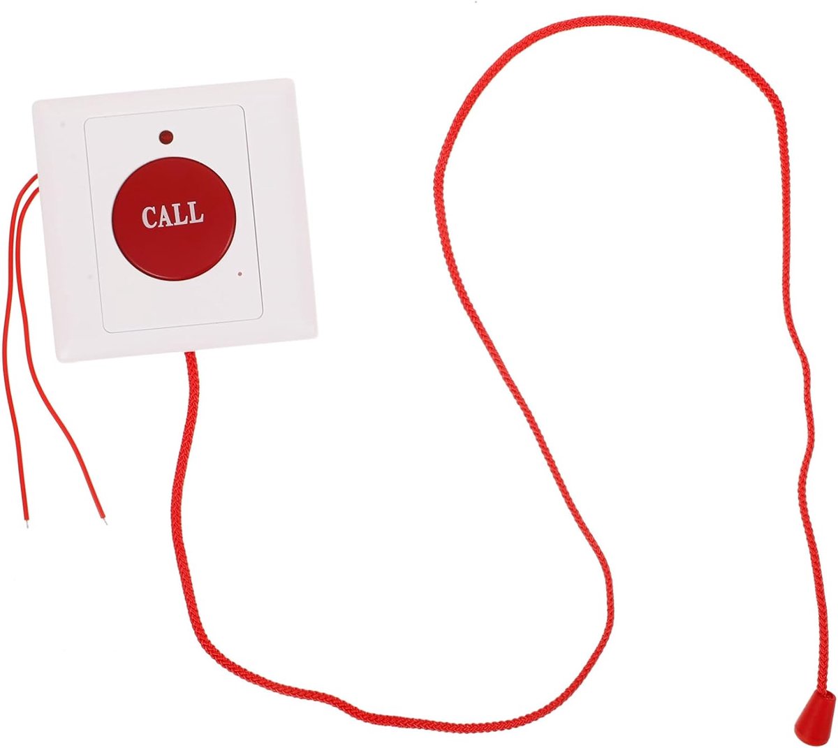 Noodknop Ouderen - Sos Alarm - Hulp Inroepen - Wandmontage - 8.5 x 8.5 cm - Wit
