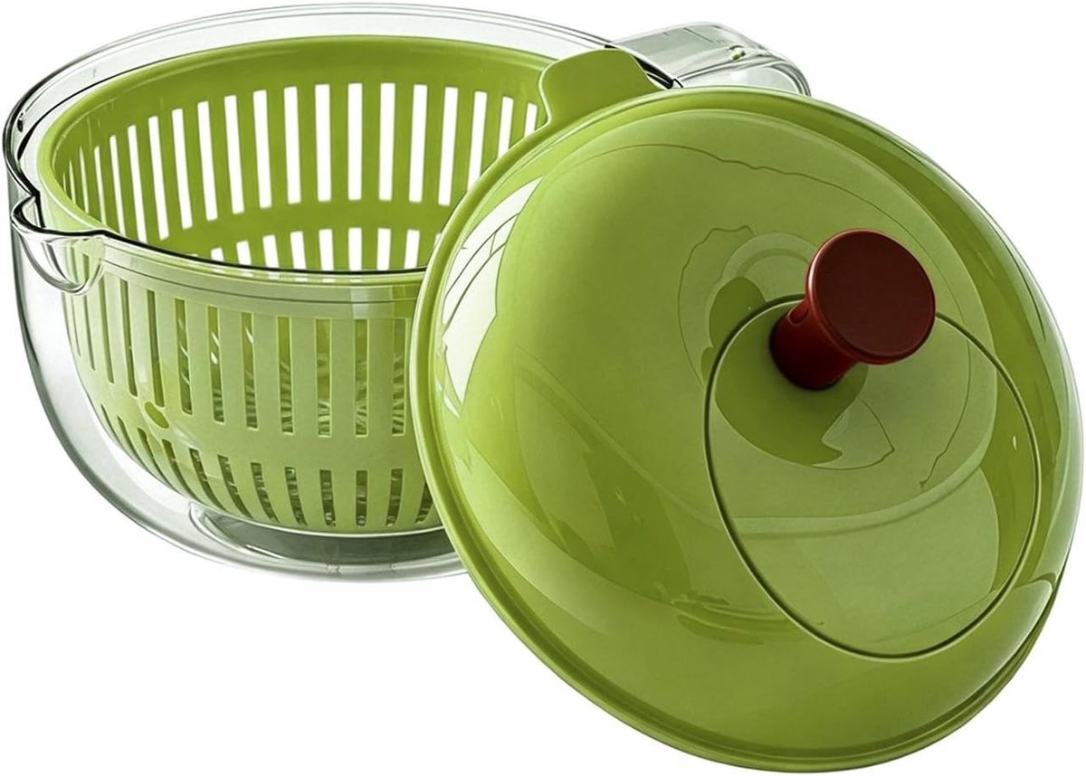 Fruitwasmachine Keukenhulp Zeef Groente Fruit Wassen Handmatige Bediening 23 x 23 x 18 cm Groen